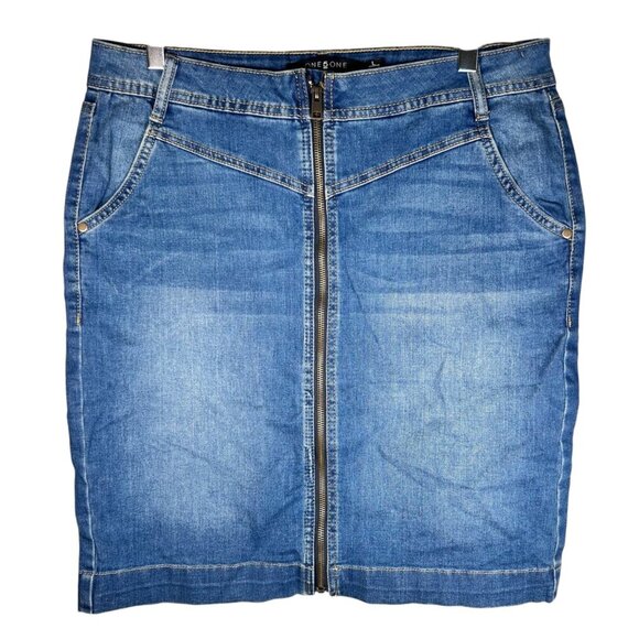 2/$30 One5One Size Large Jen Skirt Mini Zipper Casual - Picture 1 of 5